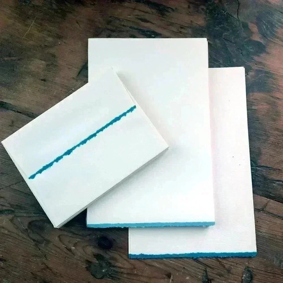 Paper Presentation Blue Deckle-Edged Letter Writing Set - Picture 3 of 4